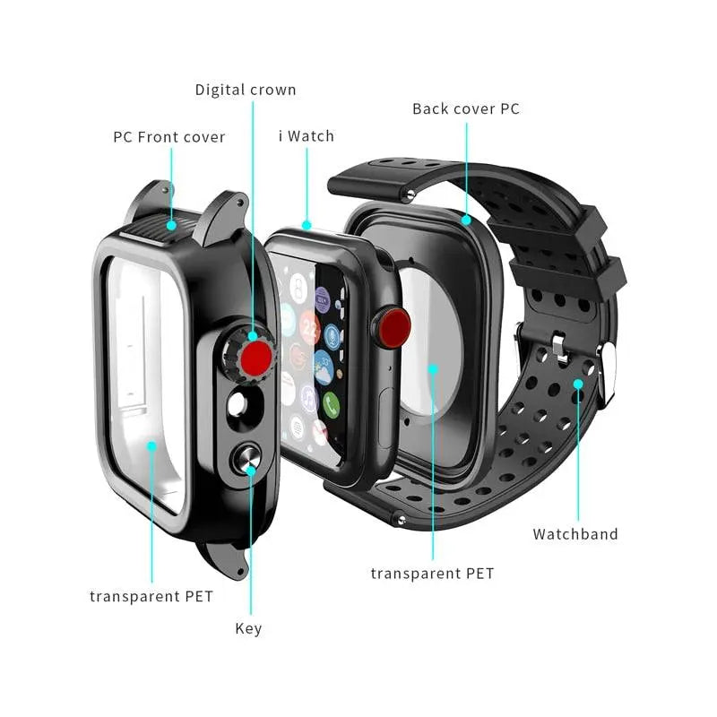 Pinnacle Military Grade Waterproof Band Case Combo For Apple Watch Series 6 5 4/SE - Pinnacle Luxuries