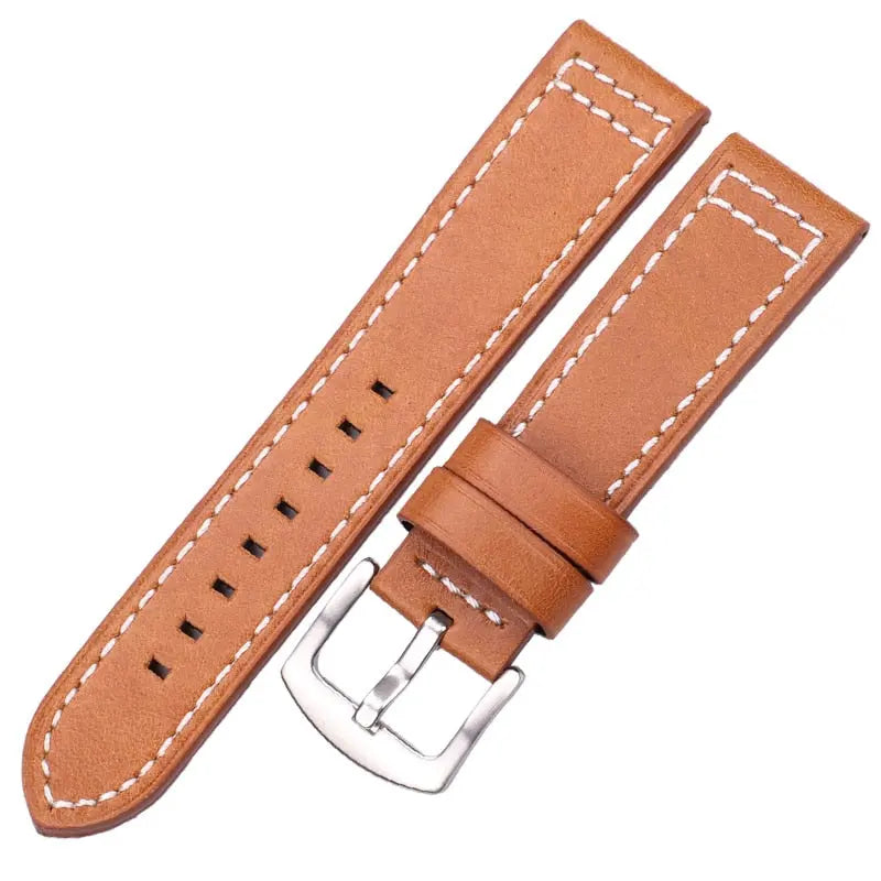 PL Genuine Cowhide Hand Stitched Leather Watch Band 18mm 20mm 22mm 24mm Pinnacle Luxuries