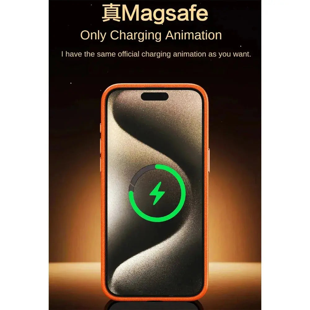 Luxury Skin Friendly Matte Leather for Magsafe IPhone 16 15 14 13 12 Pro Max Plus Magnetic Wireless Charging Case with Animation Pinnacle Luxuries