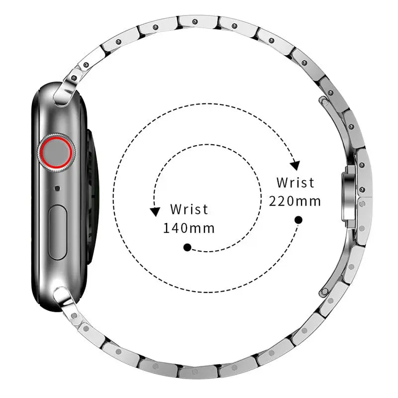 For Apple Watch Band 49mm 45mm 44mm 42mm 41mm 40mm Luxury Stainless Steel Strap Bracelet Iwatch Ultra Series 8 7 Se 3 4 5 6 Band - Pinnacle Luxuries