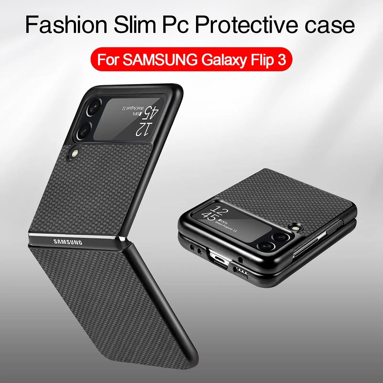 Ultra Thin Carbon Fiber Case For Samsung Galaxy Z Flip Phone - Pinnacle Luxuries
