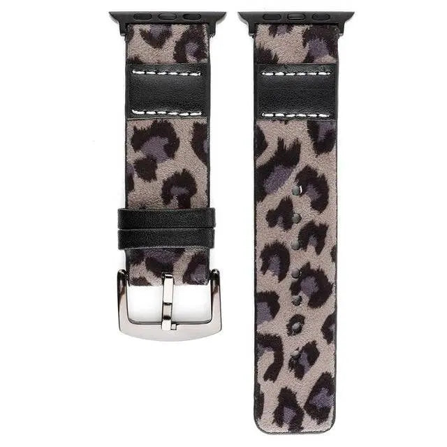 Custom Genuine Leather Leopard Women's Apple Watch Band - Pinnacle Luxuries