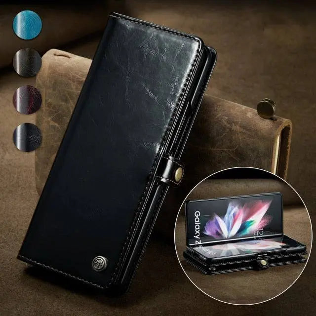 Premium Custom Genuine Leather Case For Samsung Galaxy Z Fold 3 5G - Pinnacle Luxuries