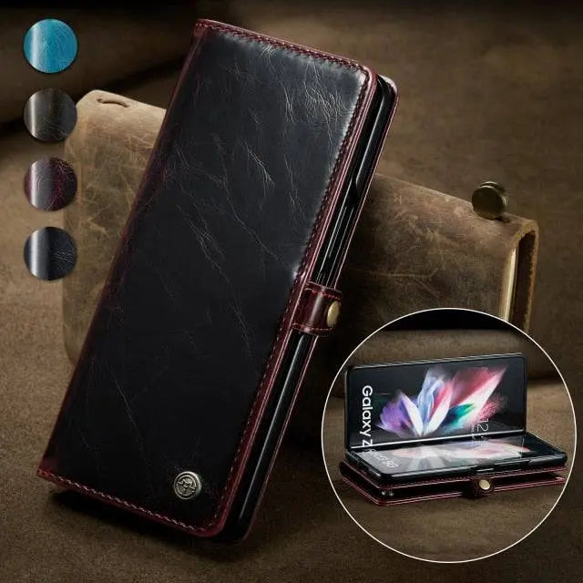 Premium Custom Genuine Leather Case For Samsung Galaxy Z Fold 3 5G - Pinnacle Luxuries