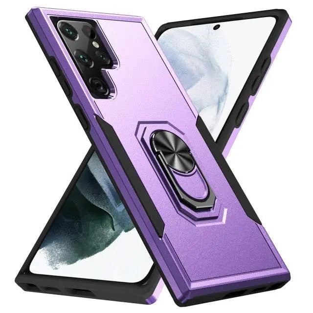 Pinnacle Matte Color Ring Stand Case For Samsung Galaxy S22 S21 Ultra - Pinnacle Luxuries