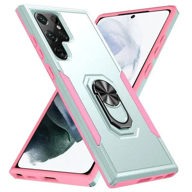 Pinnacle Matte Color Ring Stand Case For Samsung Galaxy S22 S21 Ultra - Pinnacle Luxuries